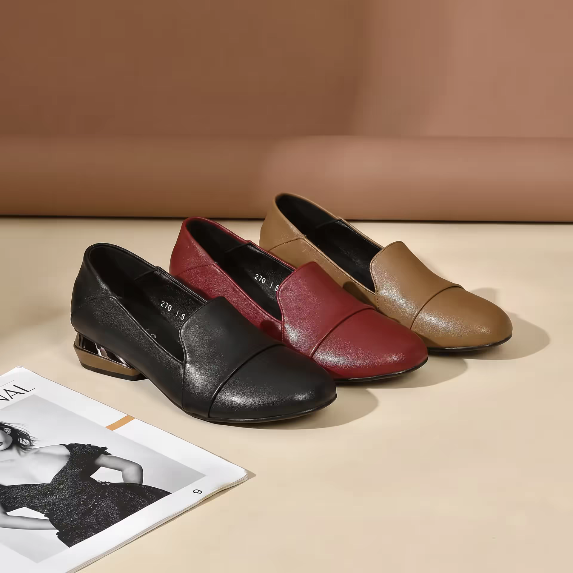 Sapatilha ortopédica nas três cores disponíveis: preto, vermelho e marrom